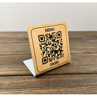 Металева табличка золото сатин з QR-кодом на підставці