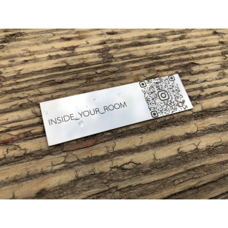 Металева табличка срібло глянець с QR кодом