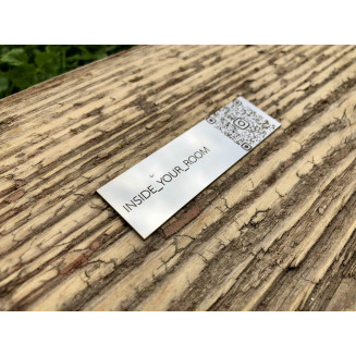 Металева табличка срібло глянець с QR кодом
