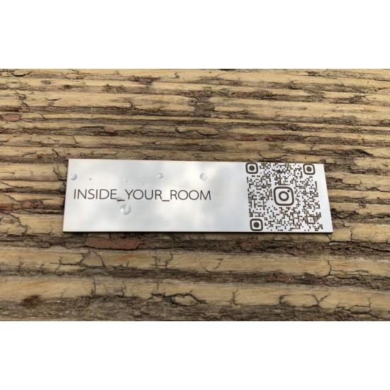 Металева табличка срібло глянець с QR кодом